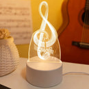 3D LED Night Light in Music Symbol Style - USB Powered Creative Decoration for Music Enthusiasts
