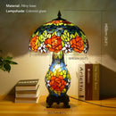 Ljojo Luxe Stained Glass Table Lamp for Living Room and Bedroom