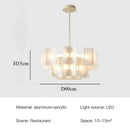 Wabi Sabi Acrylic Chandelier Lamp Modern Minimalist Living Room Hanging Fixture by Ljojo