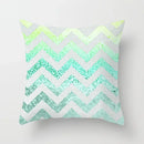 Light Blue Green Mint Geometric Print Boho Pillowcase Set by Ljojo
