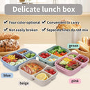 Ljojo 3-Compartment Lunch Box for Kids, Leak-proof Bento Box, Microwave Safe