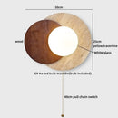 Ljojo LED Wall Light White Glass Wood Yellow Travertine Japan Style