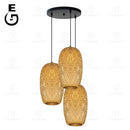 GEW Classic HandWoven Bamboo Lantern Pendant Lamp by Ljojo - Natural Rattan Wicker Chandelier Lighting.