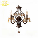 American Retro Crystal Candle Wall Lamp LED E14 Iron Art Wall Mounted - Ljojo