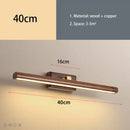 Nordic LED Wood Copper Wall Sconce Light Rotatable for Home Bathroom Bedroom by Ljojo