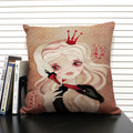 Ljojo Mermaid Linen Cushion Cover for Living Room Sofa Decoration