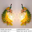 Golden Peacock Wall Lamp for Living Room by Ljojo - Retro Headboard Restaurant Bar Decor