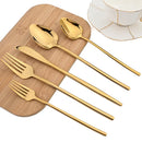 Ljojo 30-Piece Stainless Steel Cutlery Set, Black Mirror Flatware, Western Tableware