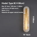 Ljojo Luxury Copper Wall Lamps for Living Room Staircase Corridor Marble Wall Lighting