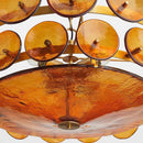 Art Glass Chandelier Ljojo Amber Green White E14 Lamp Bauhaus Design