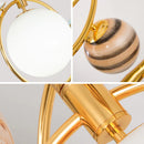 Ljojo LED Glass Ball Chandelier Earth Pendant Lamp - Artistic Circular Hanging Lights