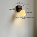 Ljojo LED Wall Light Fixture, Rotate Glass Wood Indoor Up Down Lamp