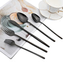 Ljojo 24-Piece Black Stainless Steel Christmas Dinnerware Set