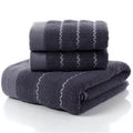 Ljojo 3-Piece Waffle Towel Set: 1 Bath, 2 Hand Towels - Cream