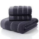 Ljojo 3-Piece Cotton Towel Set: Large Bath, 2 Hand Towels - Soft, Plush & Absorbent