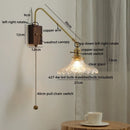 Ljojo LED Glass Copper Wall Sconce Modern Stair Light Fixtures for Home Decor