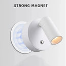 Ljojo LED Wall Light with Remote Control - Rotatable Magnetic Lamp for Bedroom and Living Room