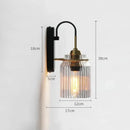 LED Wall Lamp American Retro Industrial Style Glass Bedside Nordic Bedroom Light Ljojo