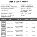 Macaron LED Ceiling Light: Modern Wood Grain Room Decor - Remote Dimming Ljojo