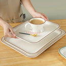 Ljojo Melamine Rectangular Tray Set for Serving Meals, Cakes, and Bread