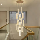 Ljojo Luxury Gold Crystal LED Chandelier for Modern Living Room