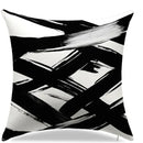 Abstract Black & White Brushstroke Pattern Cushion Cover for Sofa, Bedroom, Car by Ljojo