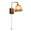 Ljojo Medieval Style Walnut Wall Lamp for Master Bedroom Living Room Study Dining Room