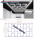 Ljojo 4.8X2.4M Hexagon LED Garage Ceiling Lights 6500K - Linkable Brilliance