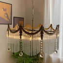 French Style Crystal Glass Strip Living Room Pendant Light by Ljojo