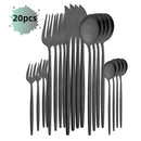 Ljojo 20-Piece Stainless Steel Cutlery Set - Matte Finish Flatware Set