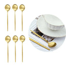 Ljojo Matte Stainless Steel Teaspoon Set for Dessert, Coffee, Ice Cream - 6 Pcs