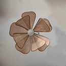 Japanese Rattan Flower Petal LED Pendant Light Fixture by Ljojo - Modern Living Room Interior Decoration
