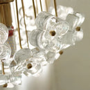 French Pastoral Antique Petal Luxury Glass Chandelier for Home - Retro Living Room Light by Ljojo