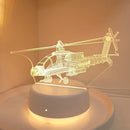 Ljojo 3D Helicopter Night Light Mini Tabletop Ambient Decor for Bedroom - Creative Room Decoration