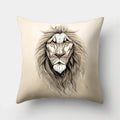 Ljojo Lion Tiger Head Pillowcase for Home Decor - Soft and Stylish Animal Cushion Cover