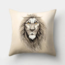 Ljojo Lion Tiger Head Pillowcase for Home Decor - Soft and Stylish Animal Cushion Cover