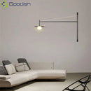 Modern Minimalist Black Swing Arm LED Wall Lamps for Home Decoration by Ljojo