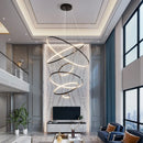 Nordic 6 Ring LED Chandelier Dimmable Modern Living Bedroom Decor Lighting by Ljojo