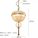 Champagne Glass Pendant Light Gold Metal Hanging Lamp for Dining Room by Ljojo