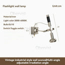 Nordic Vintage Copper Swing Arm Wall Lamp 360º Adjustable Bedside Sconce by Ljojo