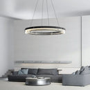 Ljojo Modern Glass Circle Led Chandeliers Dimmable Pendant Lights for Living Room