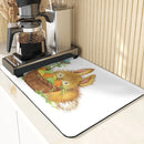Easter Rabbit Print Kitchen Drying Mat Set by Ljojo