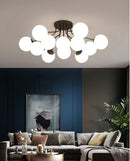 Ljojo Milk White Glass Ball Chandelier Ceiling Lights