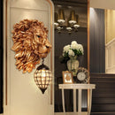 American Retro Lion Head Wall Lamp Resin led Wall Light for Living Room Hallway by Ljojo