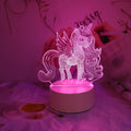 3D Unicorn Night Light Creative Bedroom Atmosphere Decoration Mini Gift Ljojo