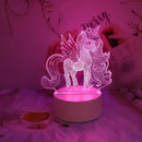 3D Unicorn Night Light Creative Bedroom Atmosphere Decoration Mini Gift Ljojo