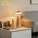 Ljojo Medieval Minimalist Yellow Cave Stone Glass Table Lamp LED Modern Desk Lights