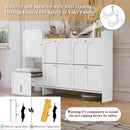 Ljojo™ 4-Drawer Shoe Cabinet with Hidden Stool & Adjustable Shelves