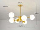 Ljojo Modern Lustrous Glass Chandelier Ceiling Light Elegant Indoor Lighting for Living Room Dining Room