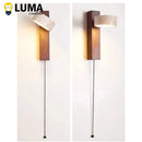 LED Wall Lamp Wooden Stone Lighting Fixture Wabi Sabi Style Bedroom Beside Light Ljojo